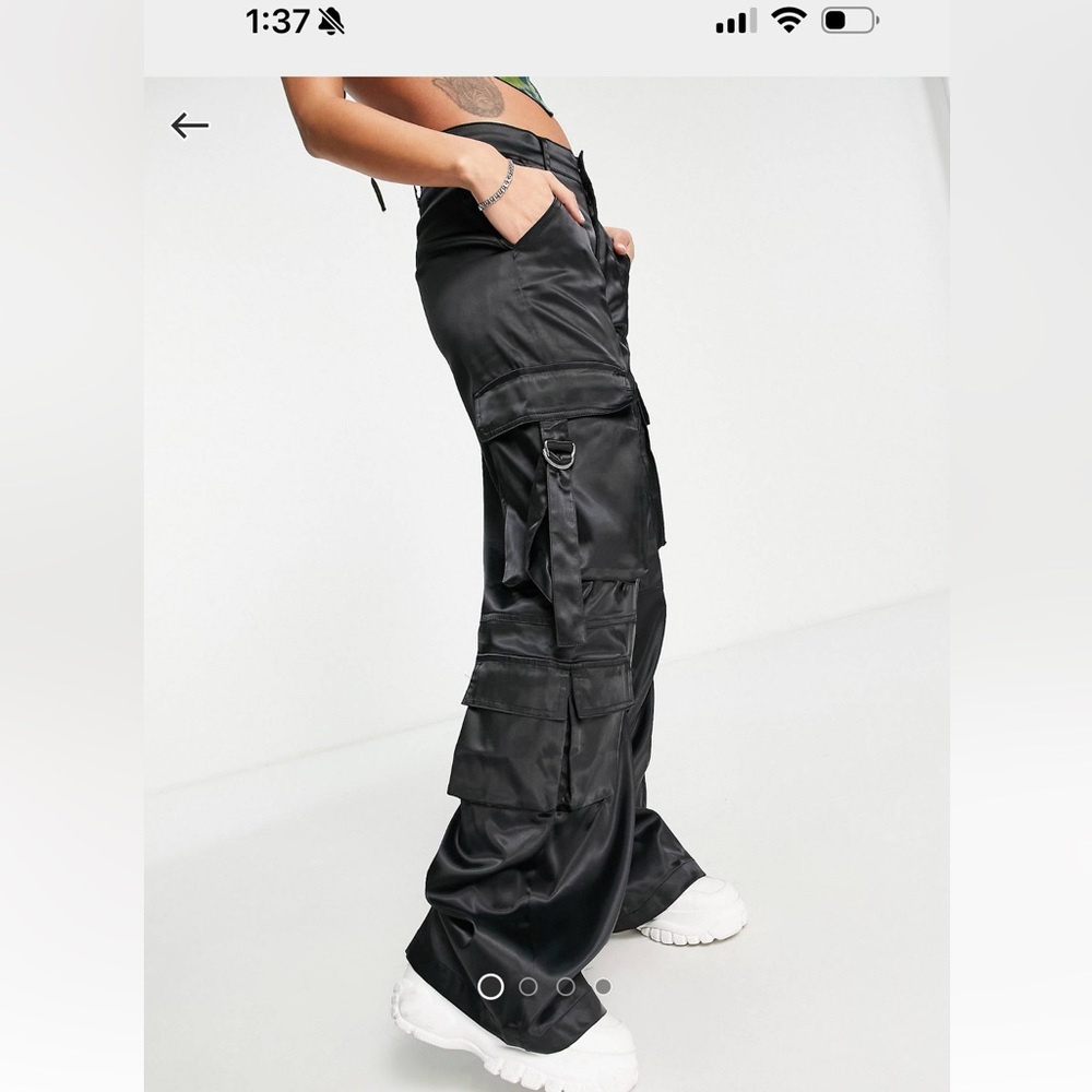 Bershka satin cargo pants